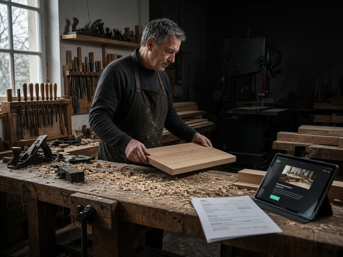 Atelier de menuiserie — site vitrine et demande de devis