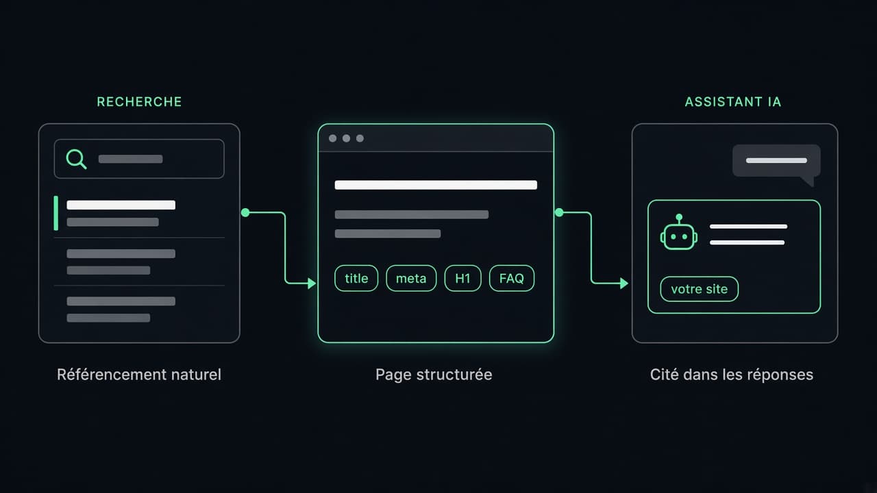 Une même page ZOT Web lue par un moteur de recherche et par un assistant IA